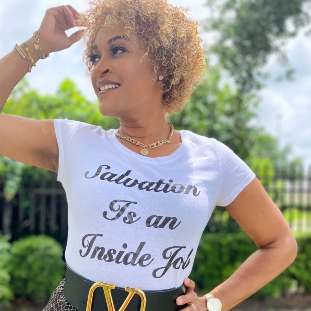 Salvation is an inside Job T-shirt now on sale. $15 each